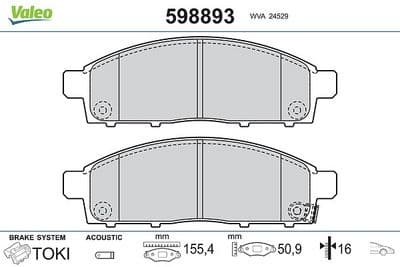 Juego de balatas de freno VALEO 598893