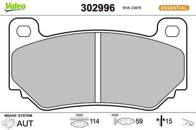 Juego de balatas de freno VALEO 302996