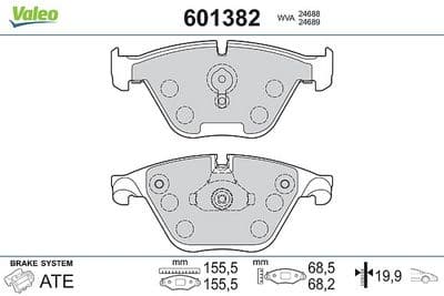 Juego de balatas de freno VALEO 601382