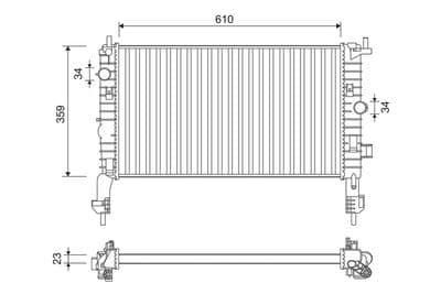 Radiador, refrigeración del motor VALEO 734384