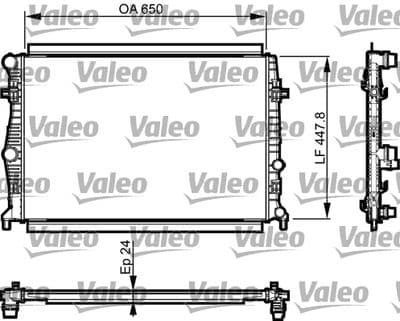 Radiador, refrigeración del motor VALEO 735556