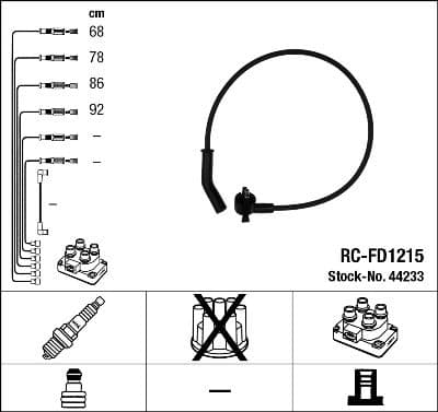 Juego de cables de encendido NGK 44233