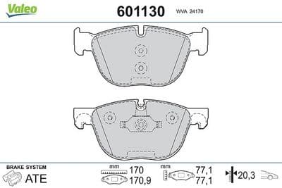 Juego de balatas de freno VALEO 601130