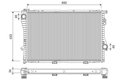 Radiador, refrigeración del motor VALEO 701248