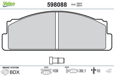 Juego de balatas de freno VALEO 598088