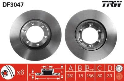 Disco de freno TRW DF3047