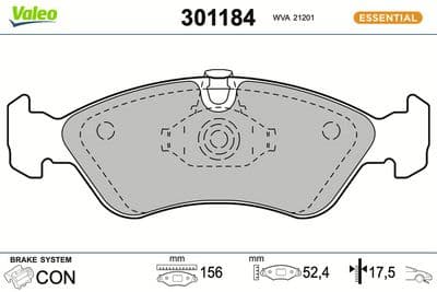 Juego de balatas de freno VALEO 301184