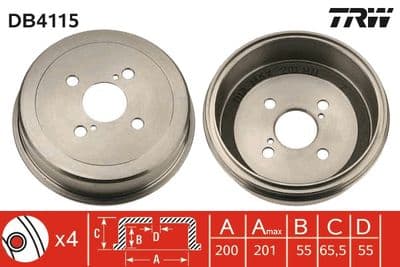Tambor de freno TRW DB4115