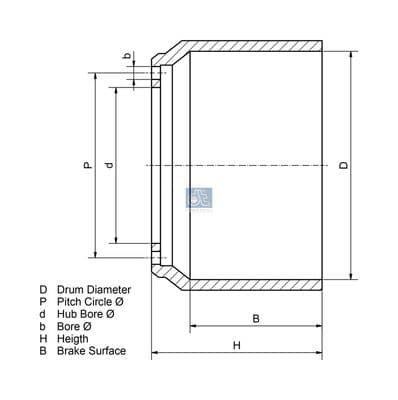 Tambor de freno DT Spare Parts 10.13236