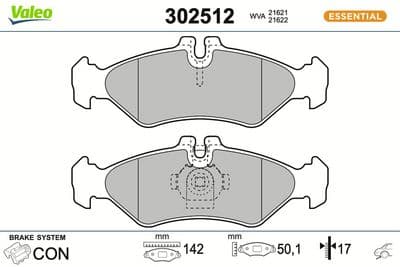 Juego de balatas de freno VALEO 302512