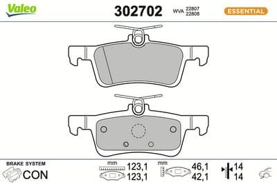 Juego de balatas de freno VALEO 302702