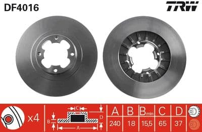 Disco de freno TRW DF4016