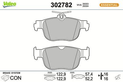 Juego de balatas de freno VALEO 302782