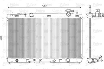 Radiador, refrigeración del motor VALEO 701595