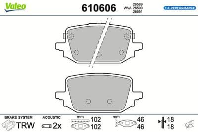 Juego de balatas de freno VALEO 610606