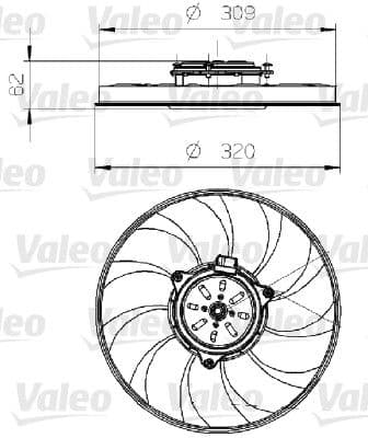 Ventilador, refrigeración del motor VALEO 696024