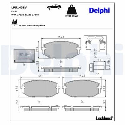 Juego de balatas de freno DELPHI LP5143EV