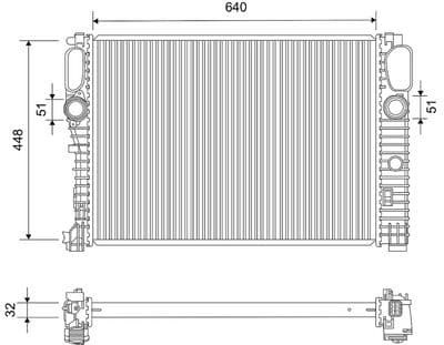 Radiador, refrigeración del motor VALEO 735120