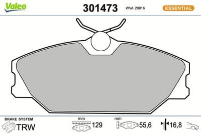 Juego de balatas de freno VALEO 301473
