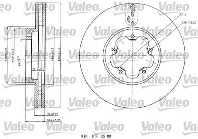 Disco de freno VALEO 187151