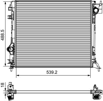 Radiador, refrigeración del motor VALEO 735625