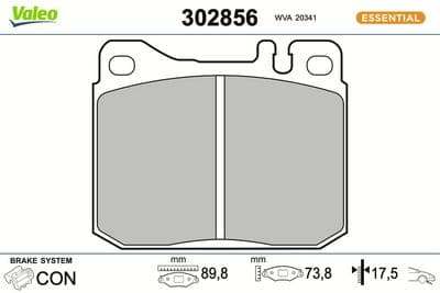 Juego de balatas de freno VALEO 302856