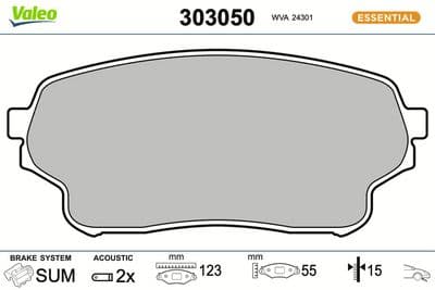 Juego de balatas de freno VALEO 303050