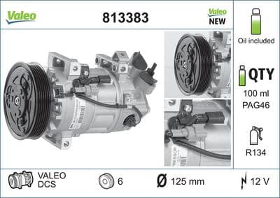 Compresor, aire acondicionado VALEO 813383