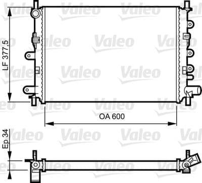 Radiador, refrigeración del motor VALEO 730856