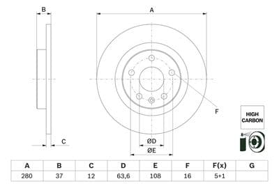 Disco de freno BOSCH 0 986 479 F41
