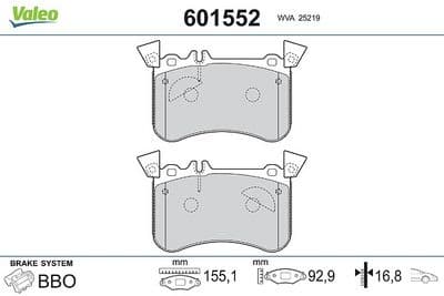 Juego de balatas de freno VALEO 601552