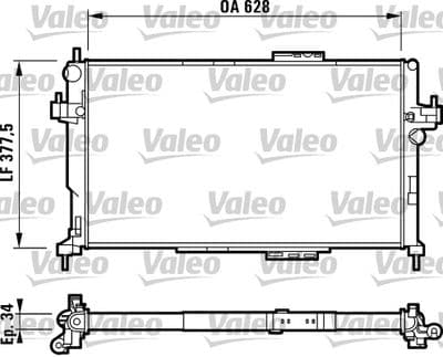 Radiador, refrigeración del motor VALEO 732824