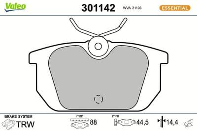 Juego de balatas de freno VALEO 301142