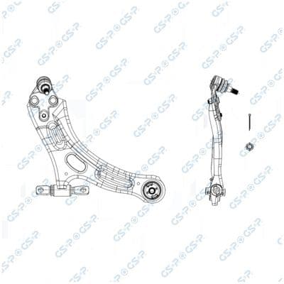 Brazo oscilante, suspensión de ruedas GSP S065786