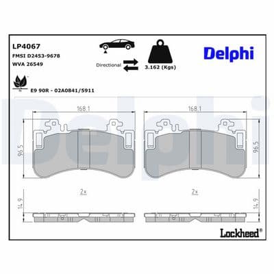 Juego de balatas de freno DELPHI LP4067