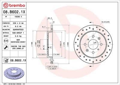 Disco de freno BREMBO 08.B602.1X