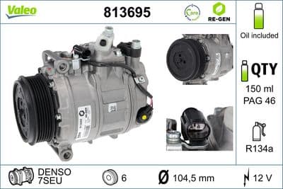 Compresor, aire acondicionado VALEO 813695