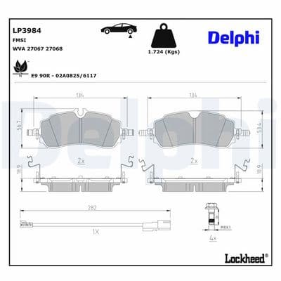 Juego de balatas de freno DELPHI LP3984
