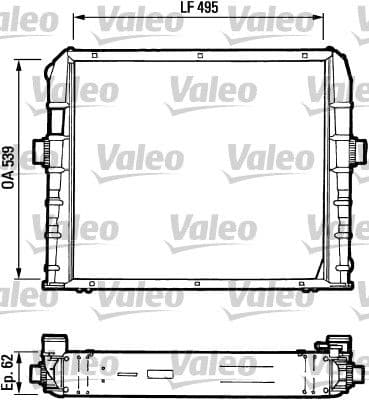 Radiador, refrigeración del motor VALEO 730384