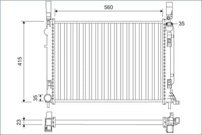 Radiador, refrigeración del motor VALEO 701157