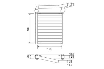 Radiador de calefacción, calefacción interior VALEO 811626