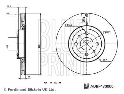 Disco de freno BLUE PRINT ADBP430000