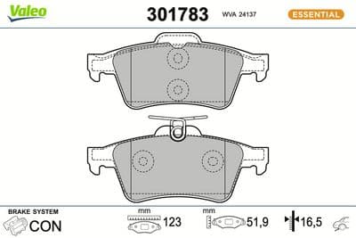 Juego de balatas de freno VALEO 301783