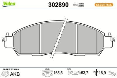 Juego de balatas de freno VALEO 302890