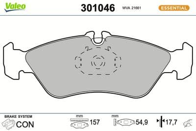 Juego de balatas de freno VALEO 301046