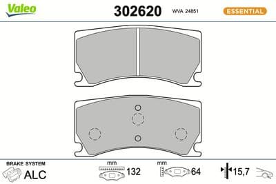Juego de balatas de freno VALEO 302620