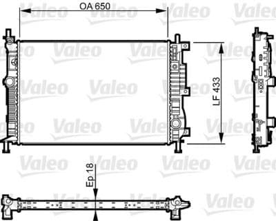 Radiador, refrigeración del motor VALEO 735555