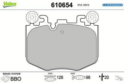 Juego de balatas de freno VALEO 610654