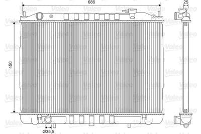 Radiador, refrigeración del motor VALEO 701611