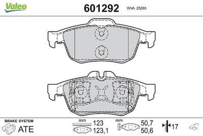 Juego de balatas de freno VALEO 601292